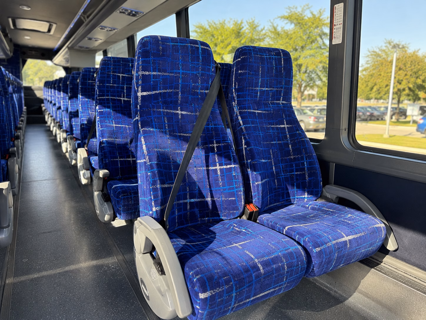 56 passenger charter bus interior