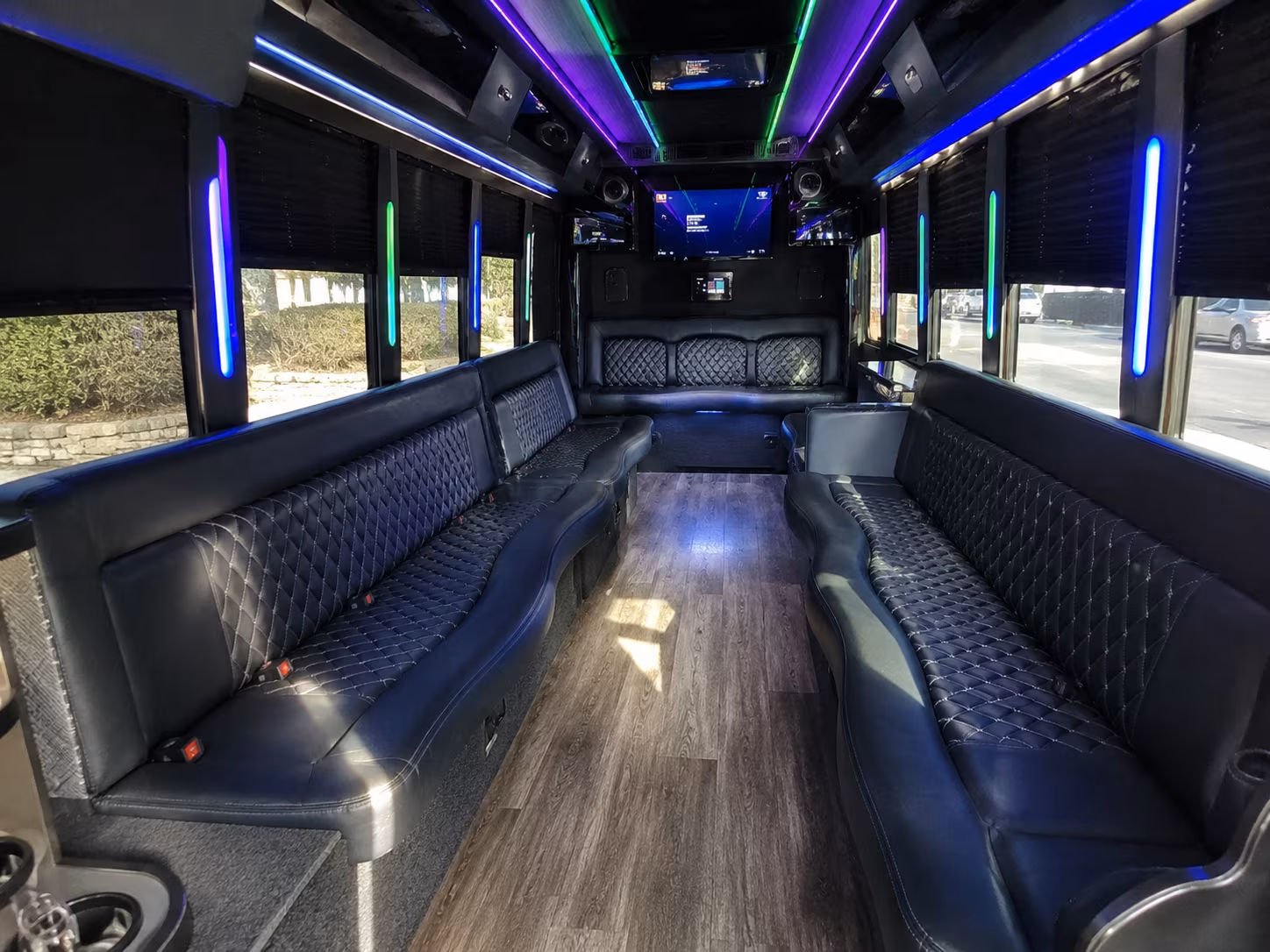 kirkland 15 passenger party bus interior