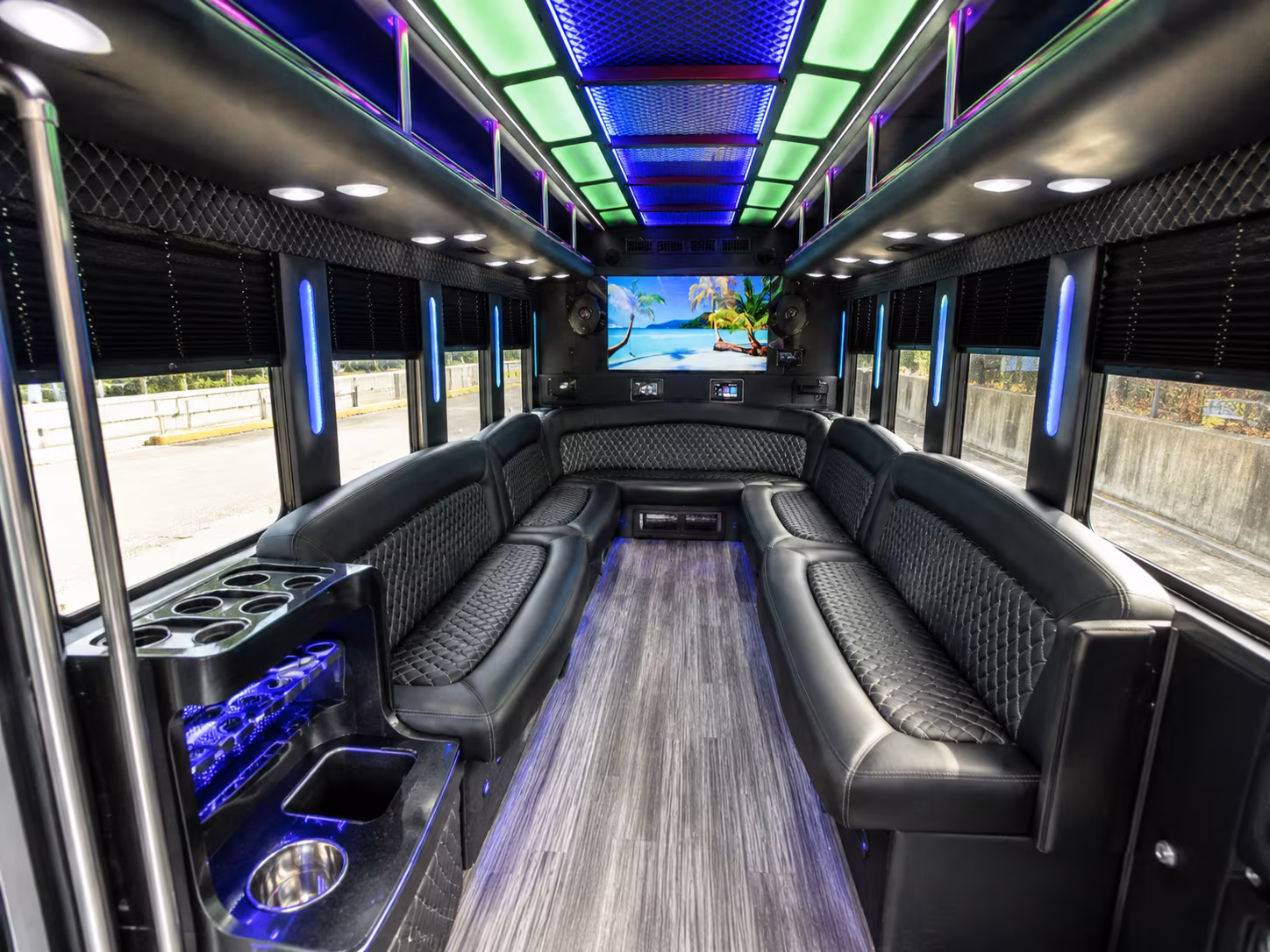 kirkland 18 passenger party bus inside