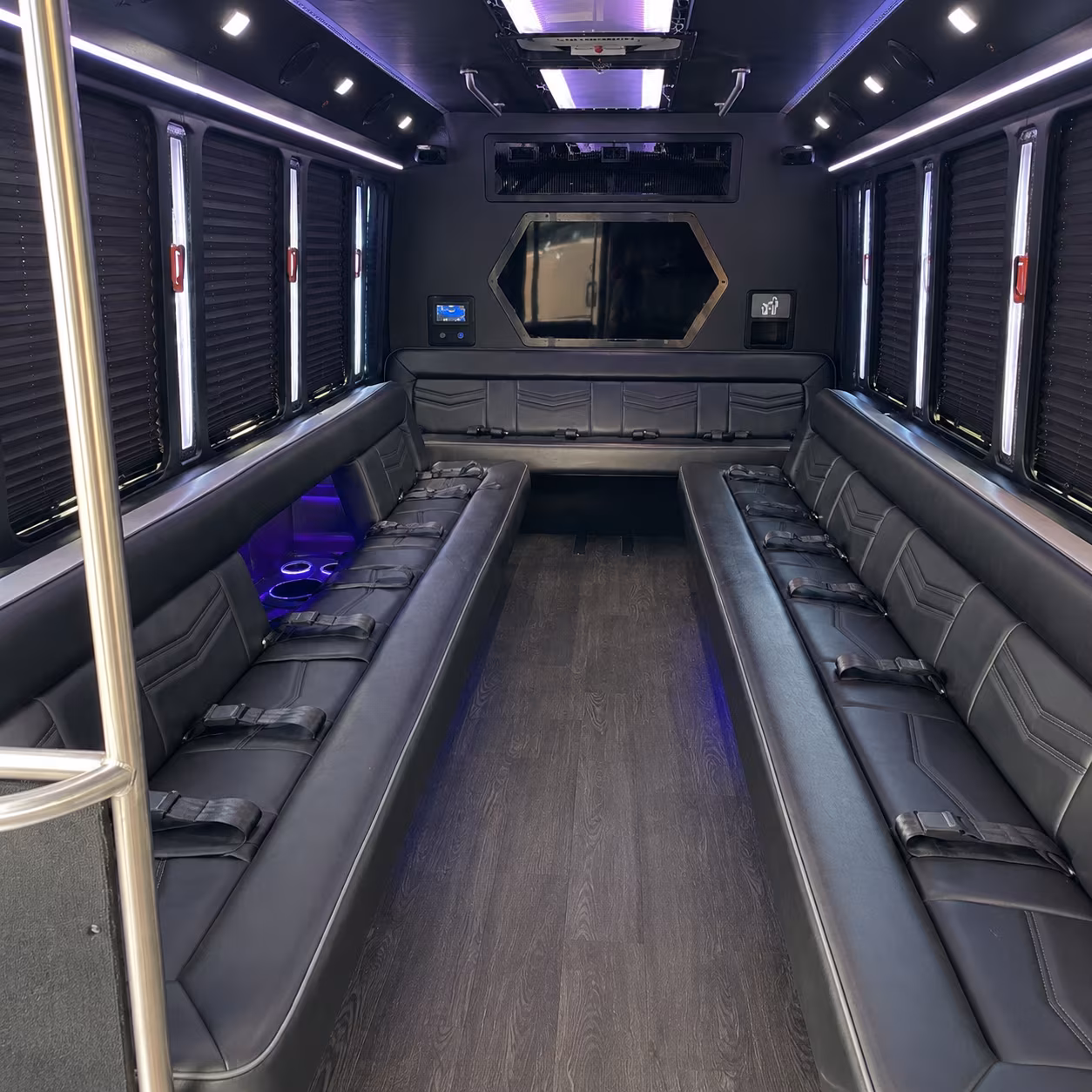 kirkland 18 passenger party bus interior