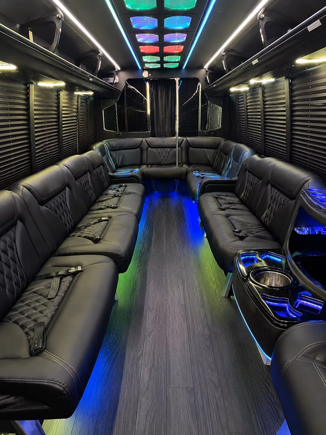 kirkland 20 passenger party bus interior