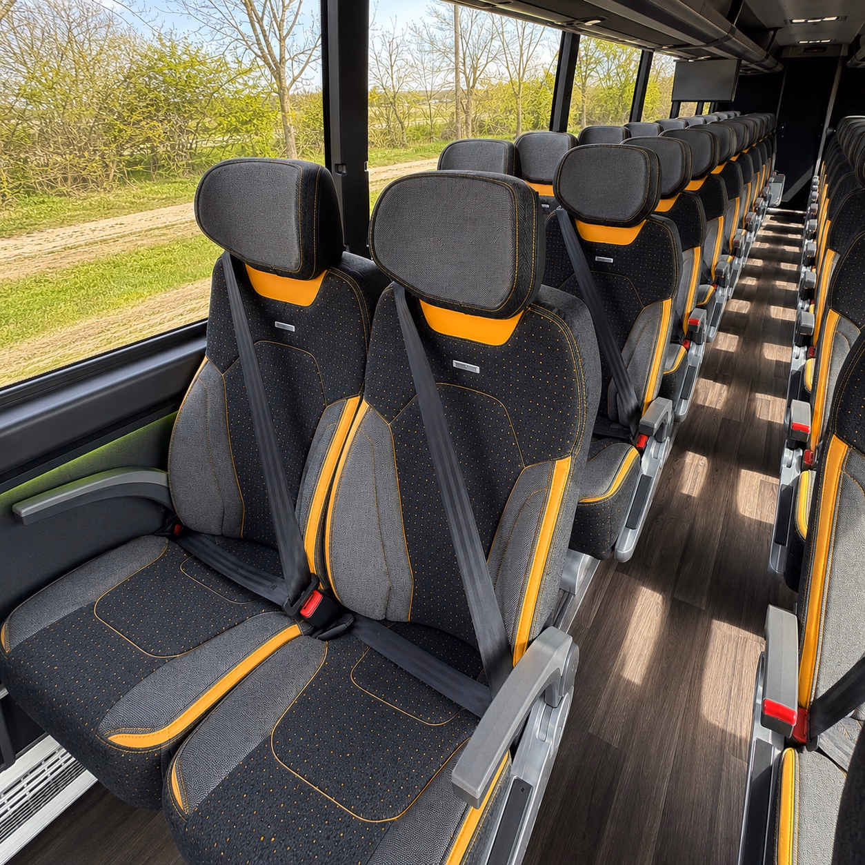 kirkland charter bus rental interior